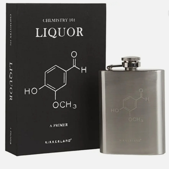 Kikkerland Other - New Kikkerland Chemistry 101 Liquor Alcohol 4 oz Stainless Steel Book Flask